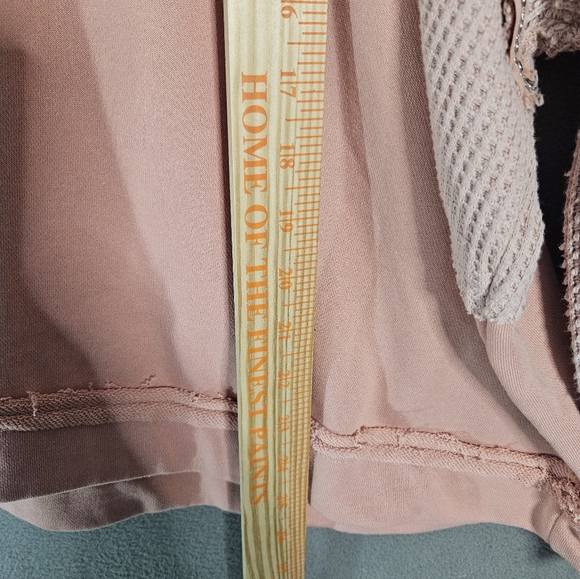 Pol Womens Medium Sweatshirt Boho Cowl Hoodie Pink Waffle Knit Ovetsized Bling - Picture 5 of 12